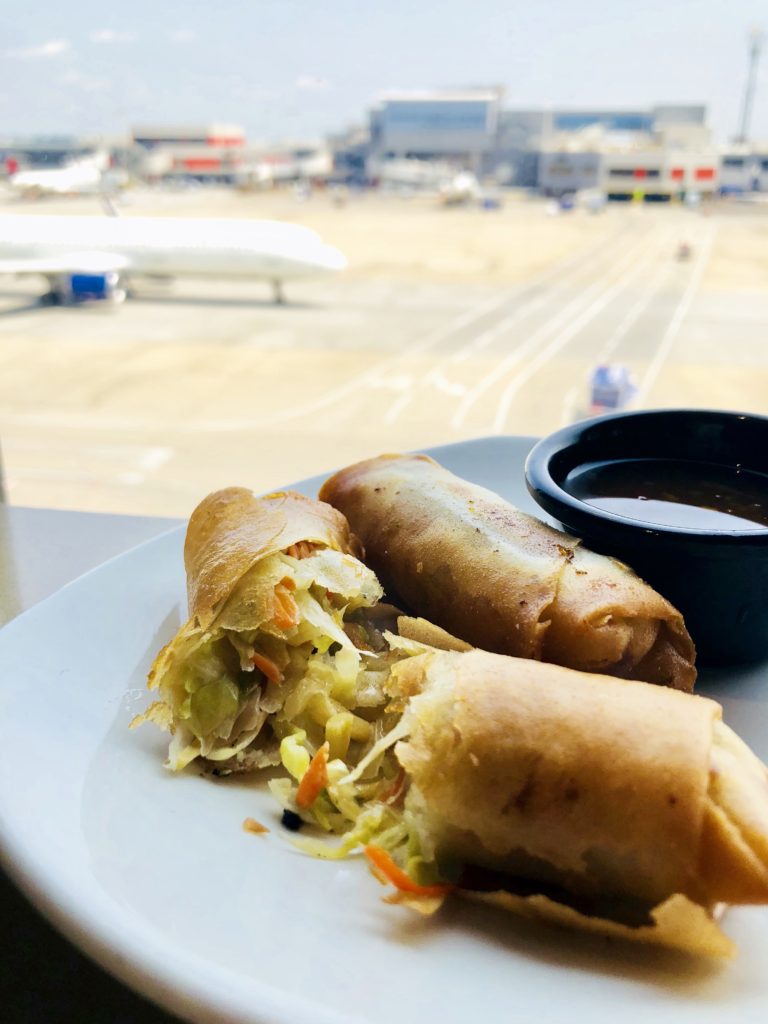 Spring rolls by window