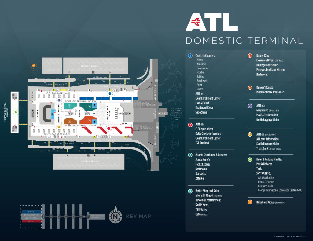 Terminal Maps ATL HartsfieldJackson Atlanta International Airport